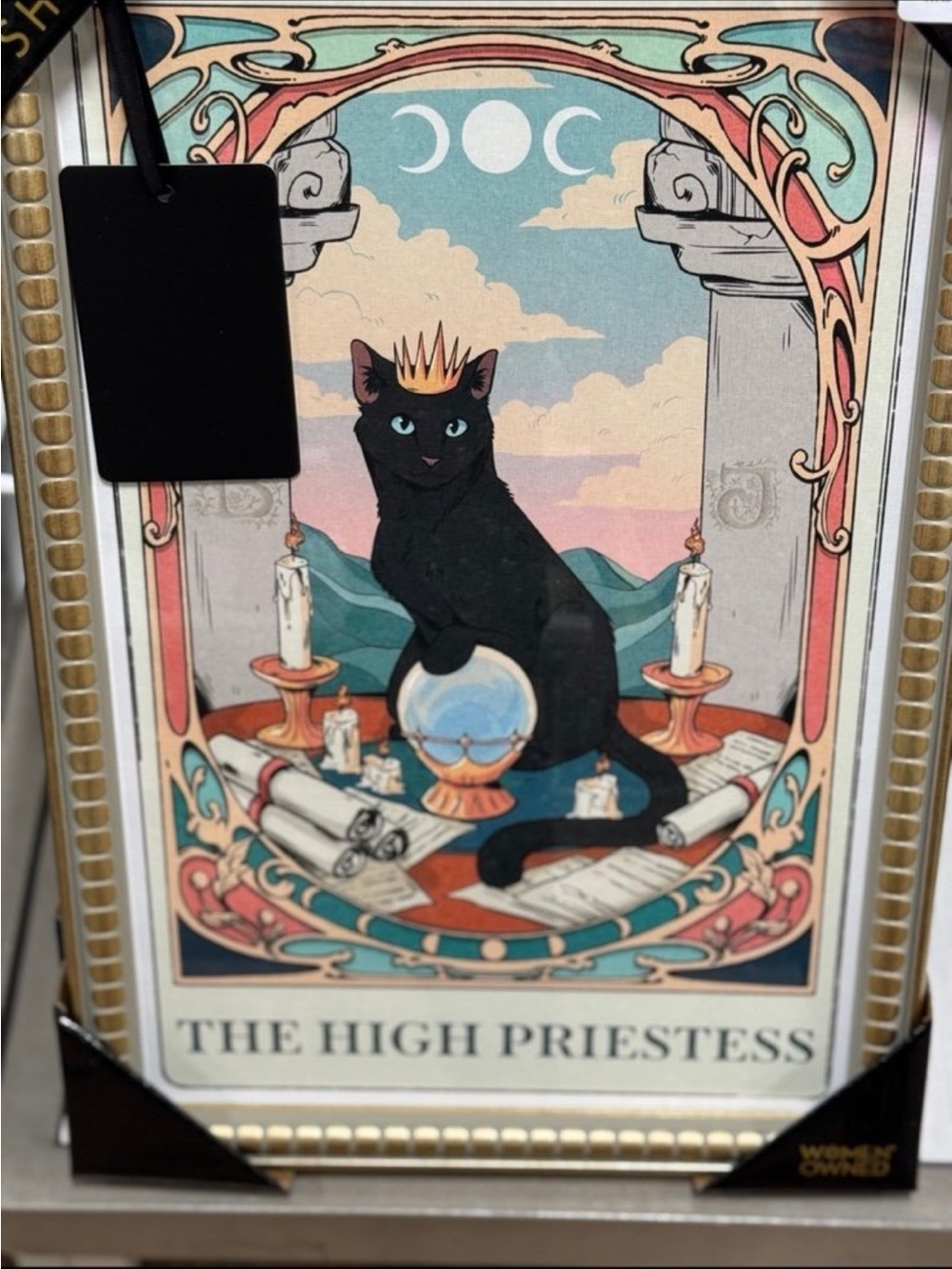 Sapna Shah The High Priestess Cat Art Print - Black